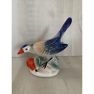 Vintage Lusterware Tropical Bird Eating Apple 1970’s SEE PICTURES